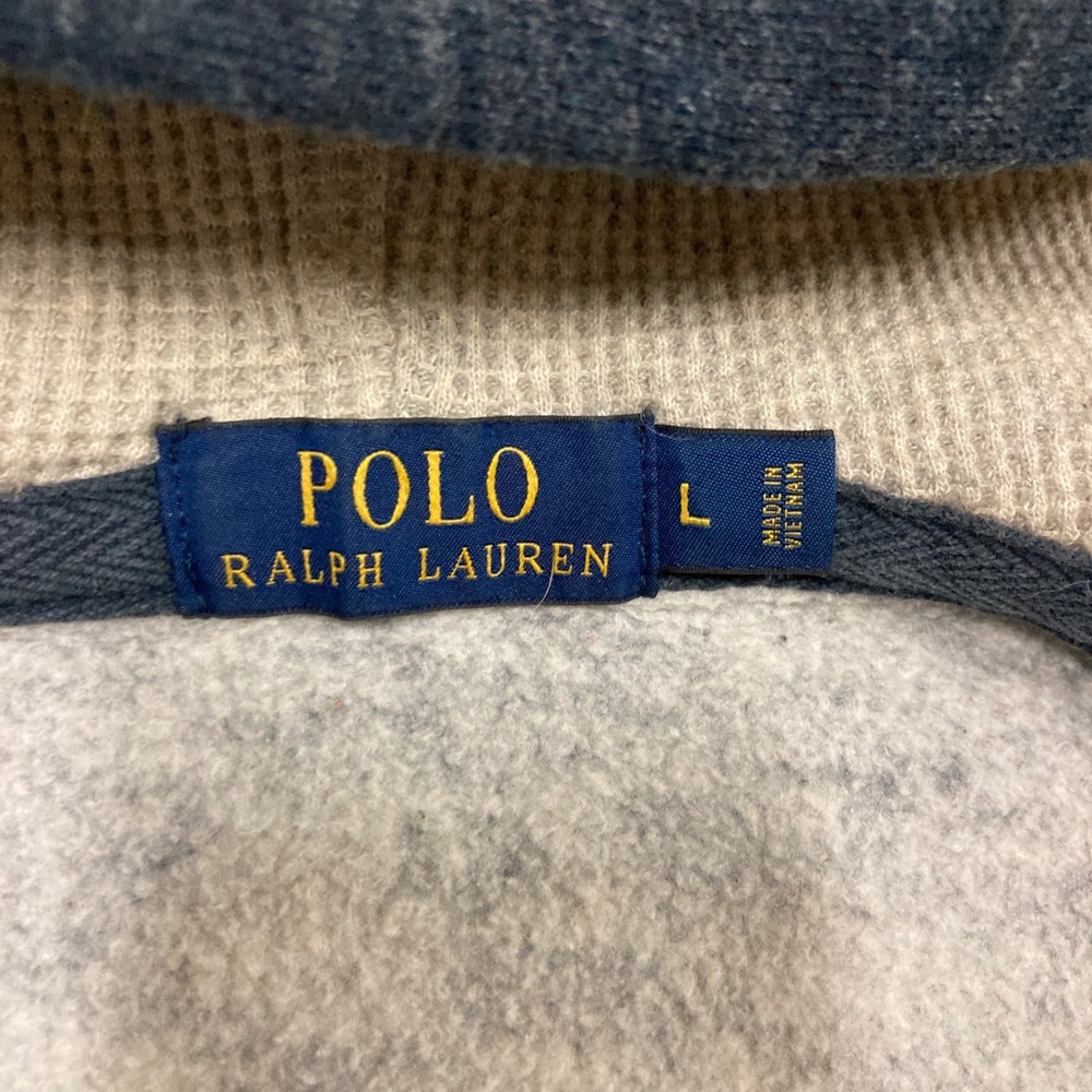 Polo Ralph Lauren Mens Blue Heathered‎ Full Zip Hoodie Sweatshirt Size Large - Picture 8 of 15